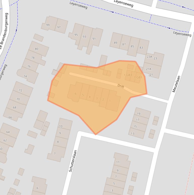 Kaart van postcodegebied 3721BH.