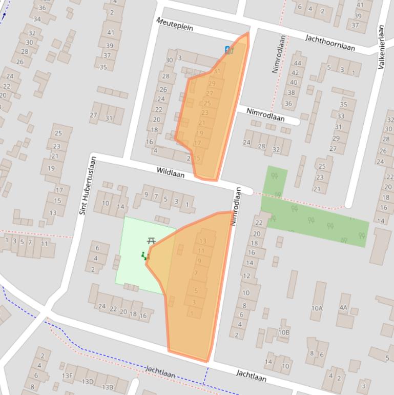 Kaart van postcodegebied 3721BW.