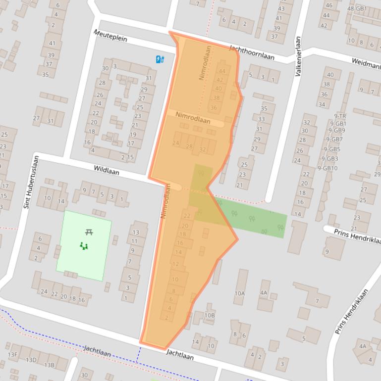 Kaart van postcodegebied 3721BX.