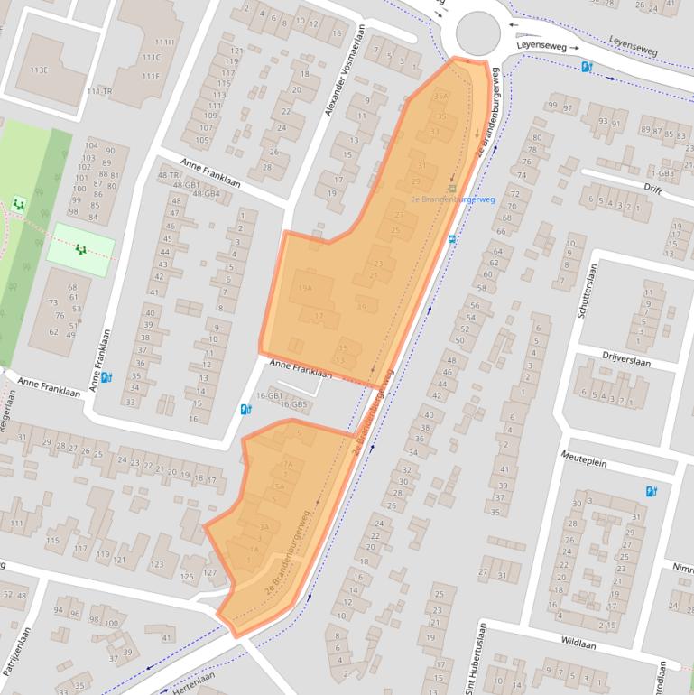 Kaart van postcodegebied 3721CG.