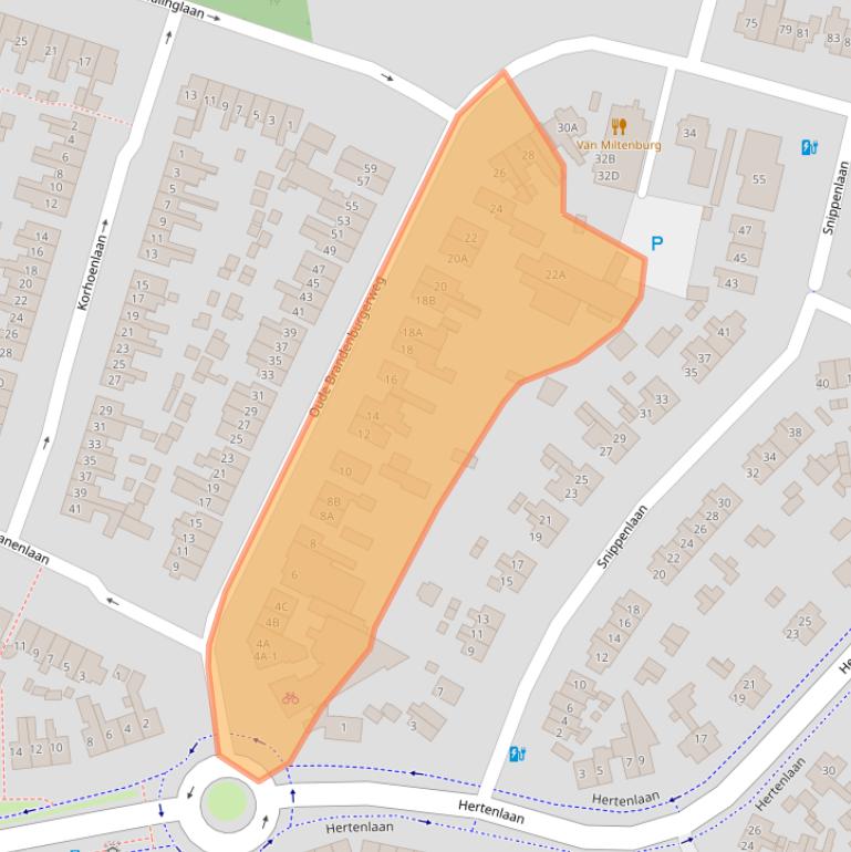 Kaart van postcodegebied 3721DX.