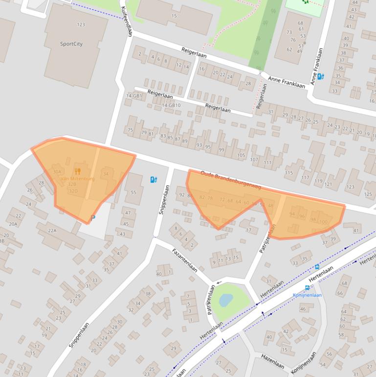 Kaart van postcodegebied 3721DZ.