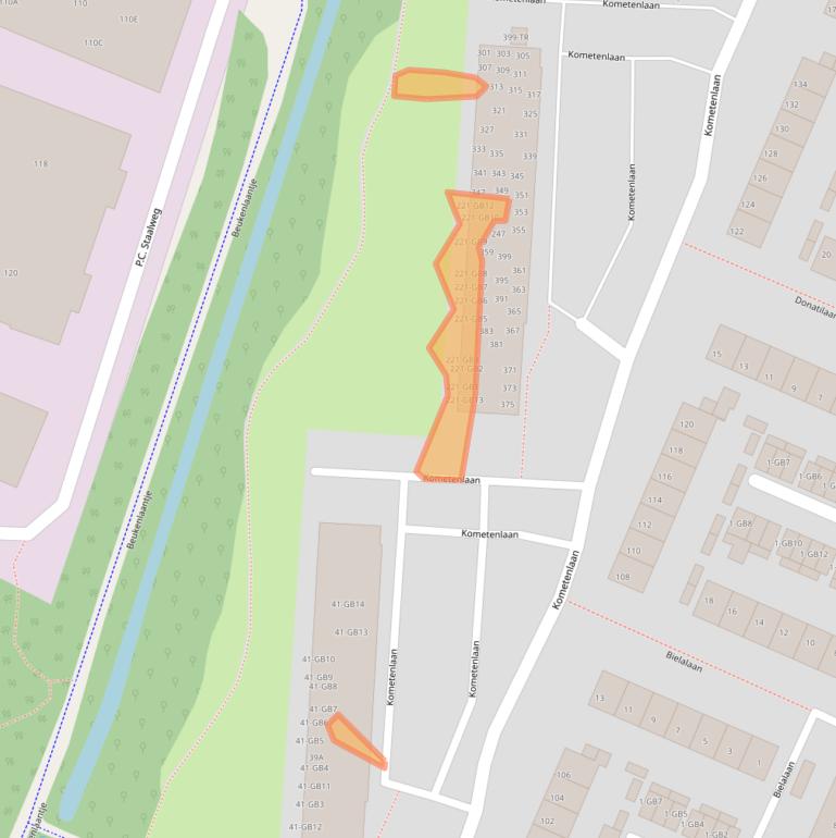 Kaart van postcodegebied 3721JG.