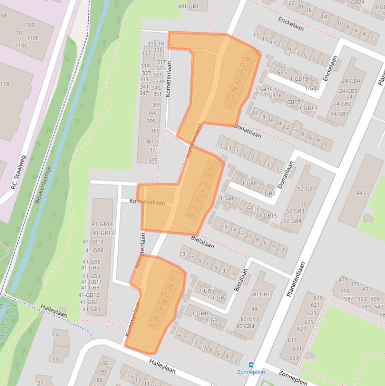 Kaart van postcodegebied 3721JW.