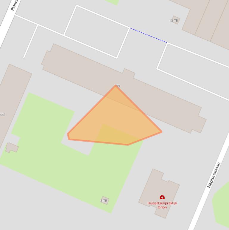 Kaart van postcodegebied 3721KM.