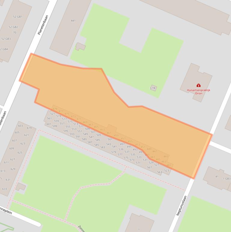 Kaart van postcodegebied 3721KP.