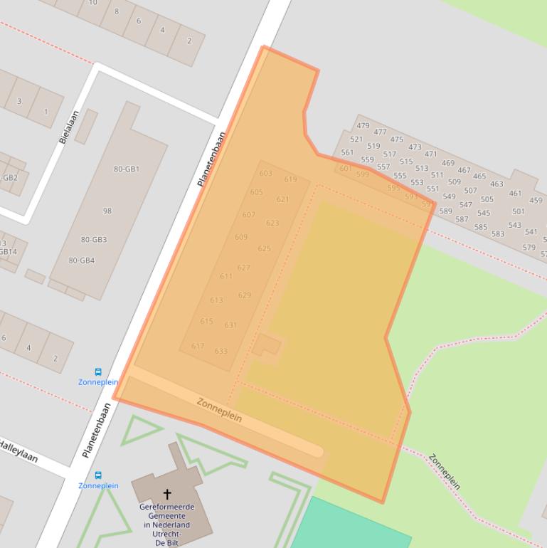 Kaart van postcodegebied 3721KT.