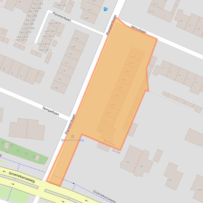 Kaart van postcodegebied 3721KW.
