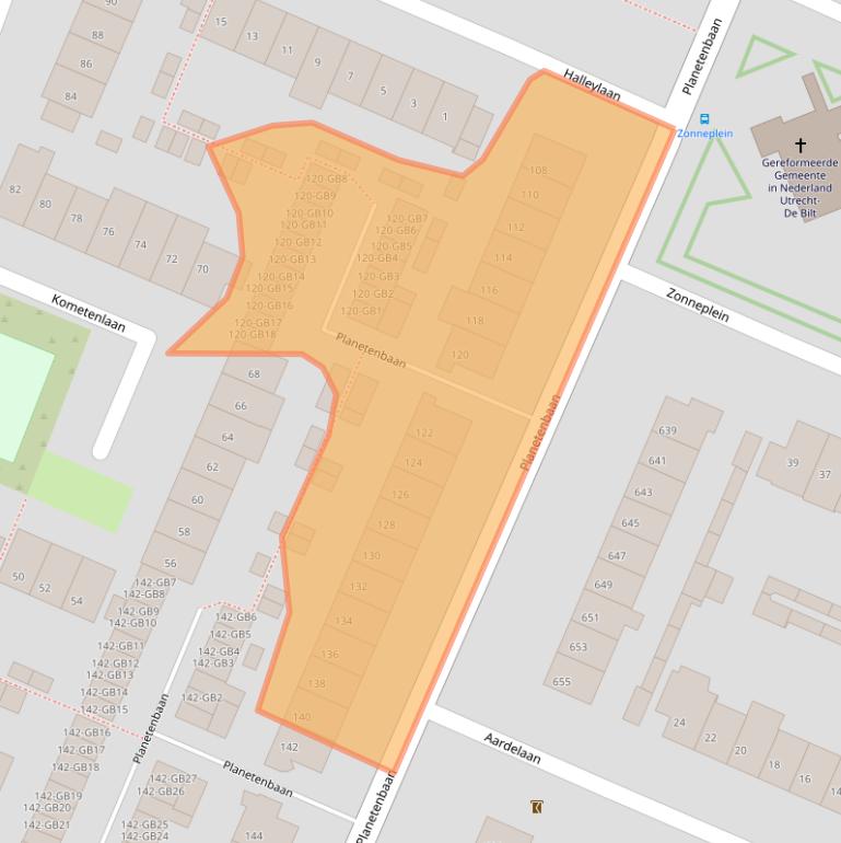 Kaart van postcodegebied 3721LD.