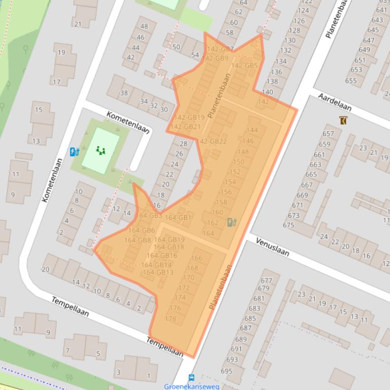 Kaart van postcodegebied 3721LE.