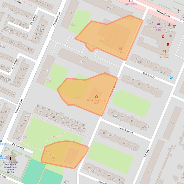 Kaart van postcodegebied 3721LG.