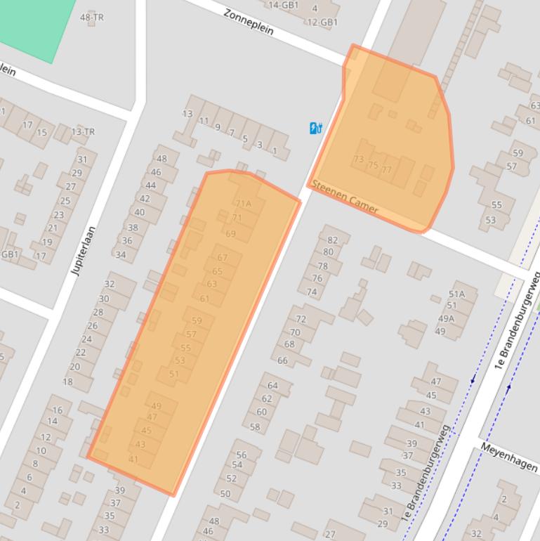 Kaart van postcodegebied 3721NB.