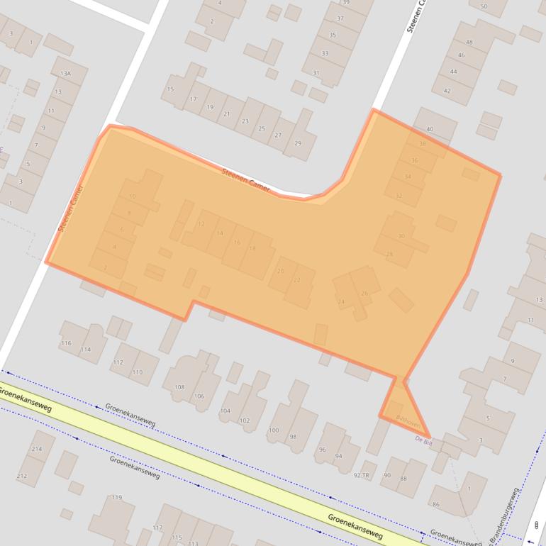 Kaart van postcodegebied 3721NC.