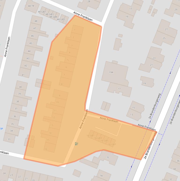 Kaart van postcodegebied 3721PJ.