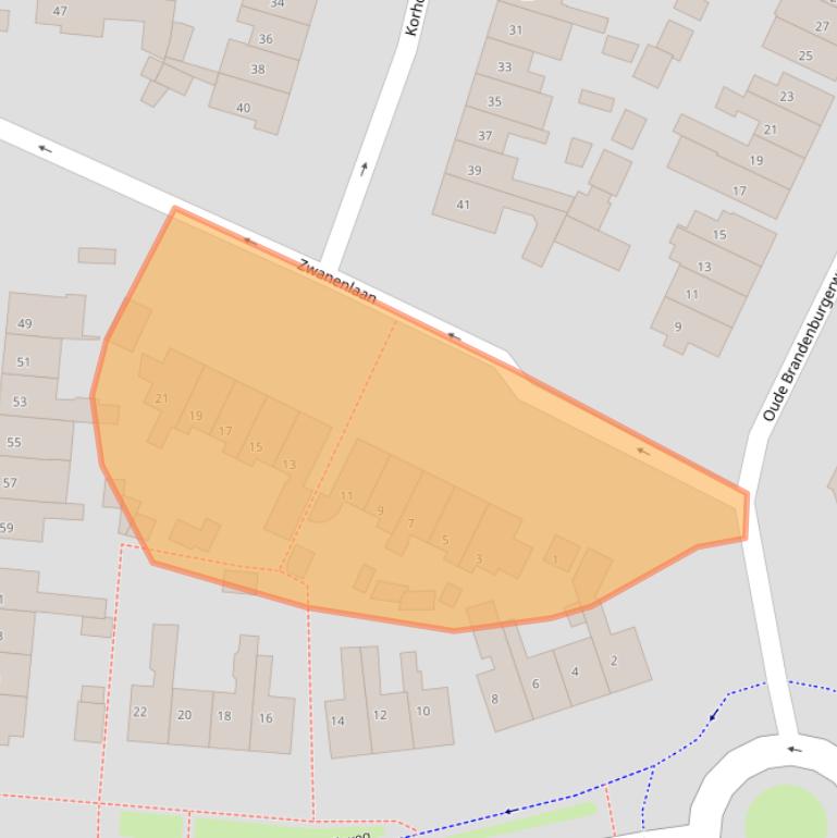 Kaart van postcodegebied 3721RD.