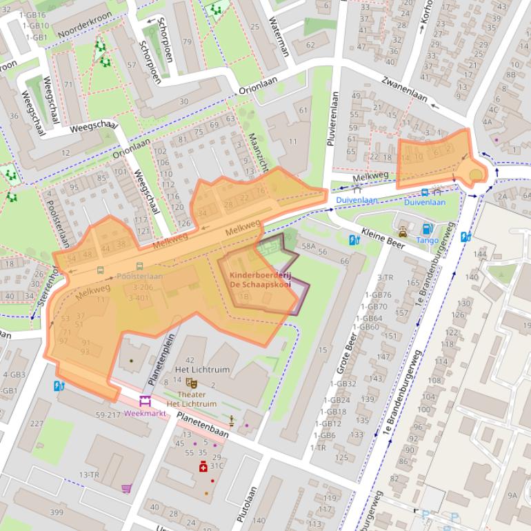 Kaart van postcodegebied 3721RG.