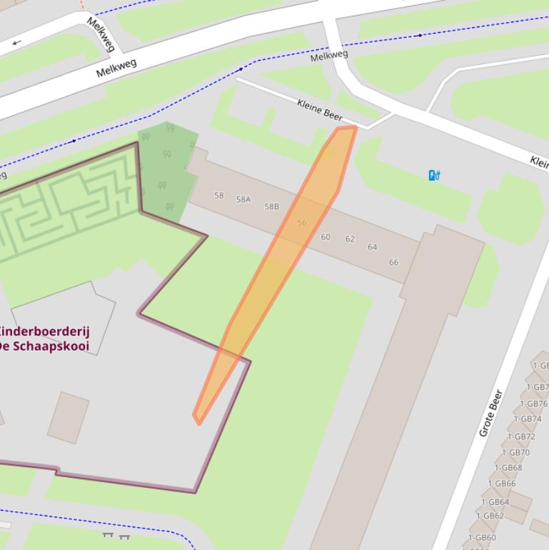 Kaart van postcodegebied 3721RJ.