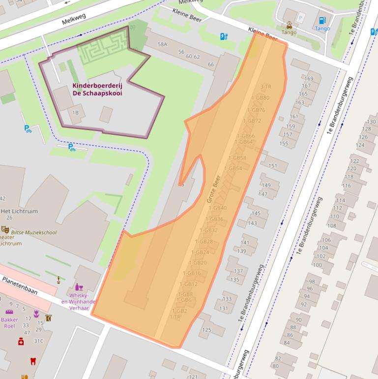 Kaart van postcodegebied 3721RL.