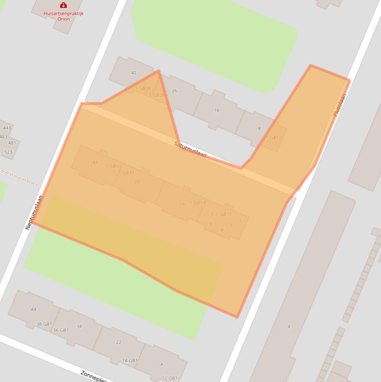 Kaart van postcodegebied 3721SE.