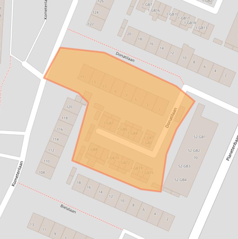 Kaart van postcodegebied 3721TD.