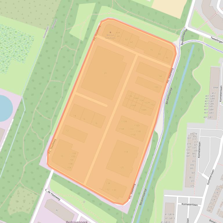Kaart van postcodegebied 3721TJ.