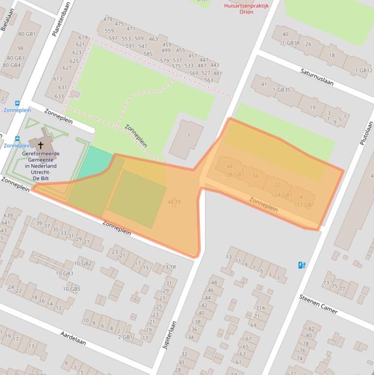 Kaart van postcodegebied 3721VB.