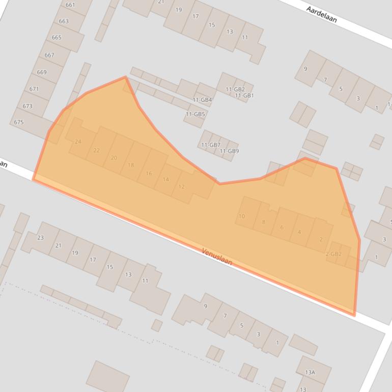 Kaart van postcodegebied 3721VG.