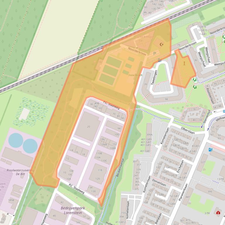 Kaart van postcodegebied 3721WZ.