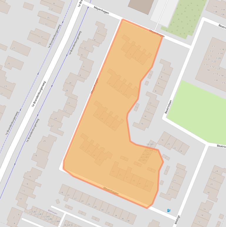 Kaart van postcodegebied 3721XA.