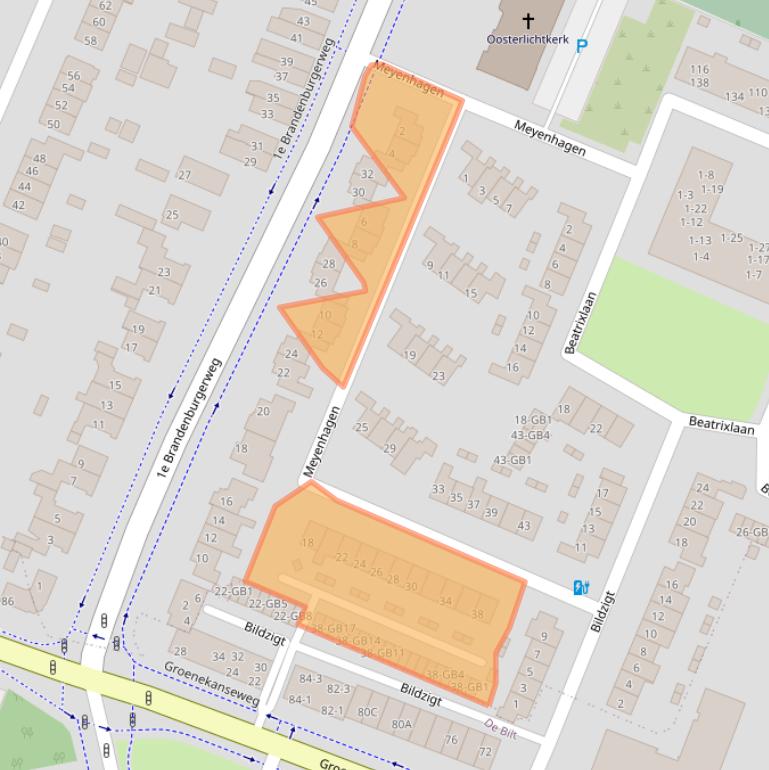 Kaart van postcodegebied 3721XB.