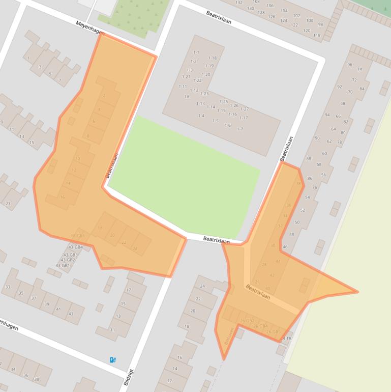 Kaart van postcodegebied 3721XD.