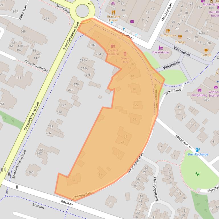 Kaart van postcodegebied 3722AB.