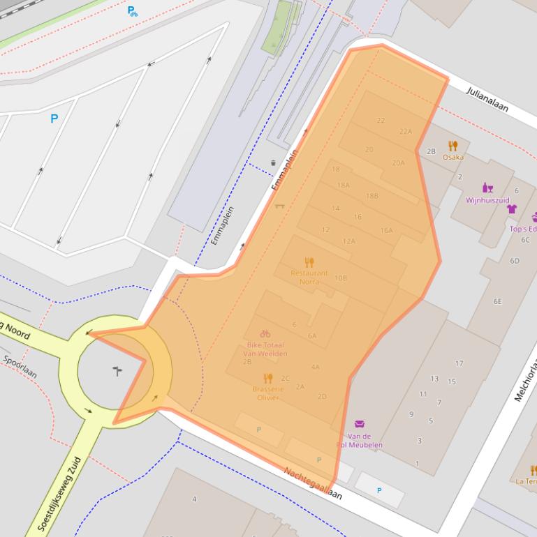 Kaart van postcodegebied 3722AD.