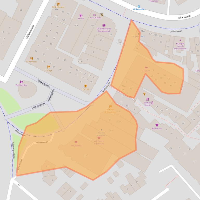 Kaart van postcodegebied 3722AH.