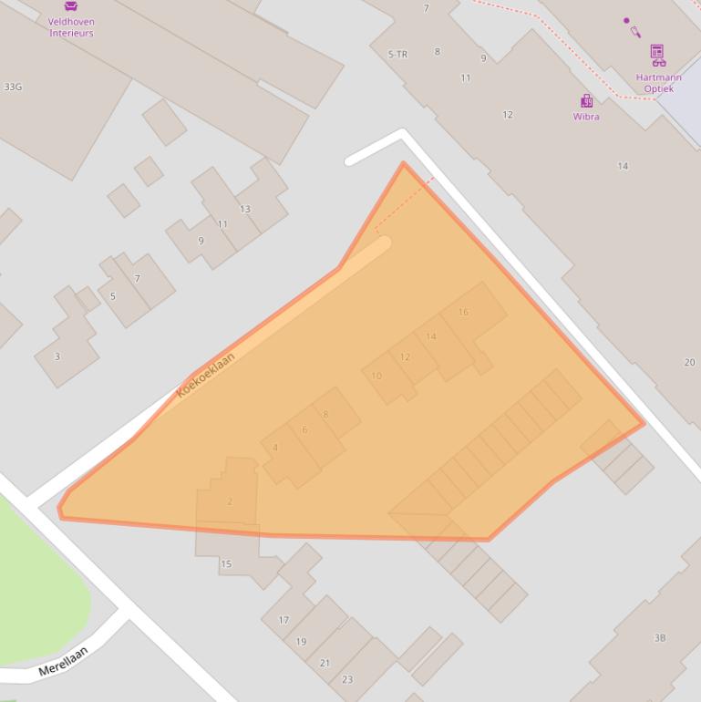 Kaart van postcodegebied 3722AN.