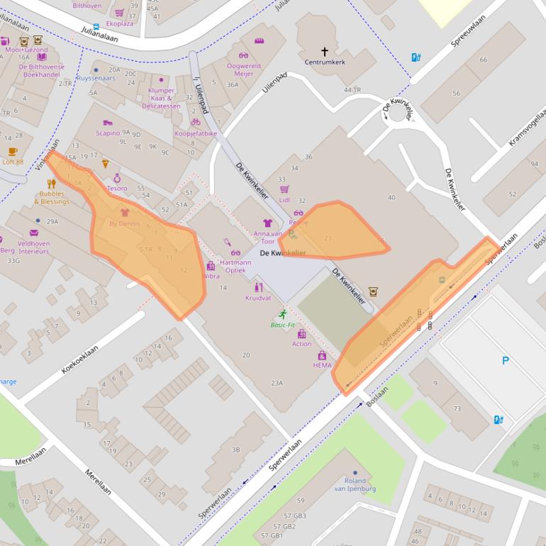 Kaart van postcodegebied 3722AP.