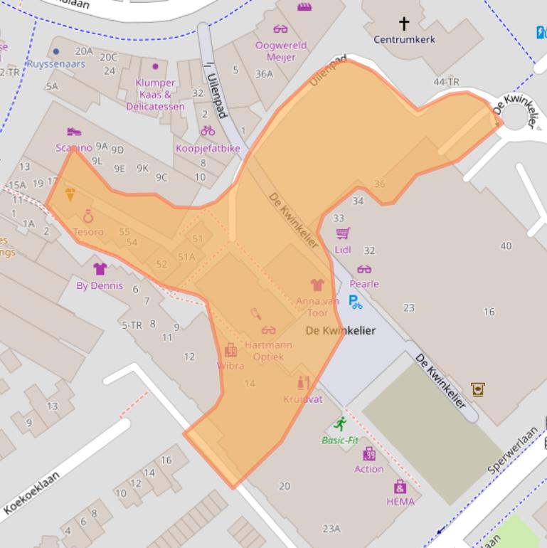 Kaart van postcodegebied 3722AS.