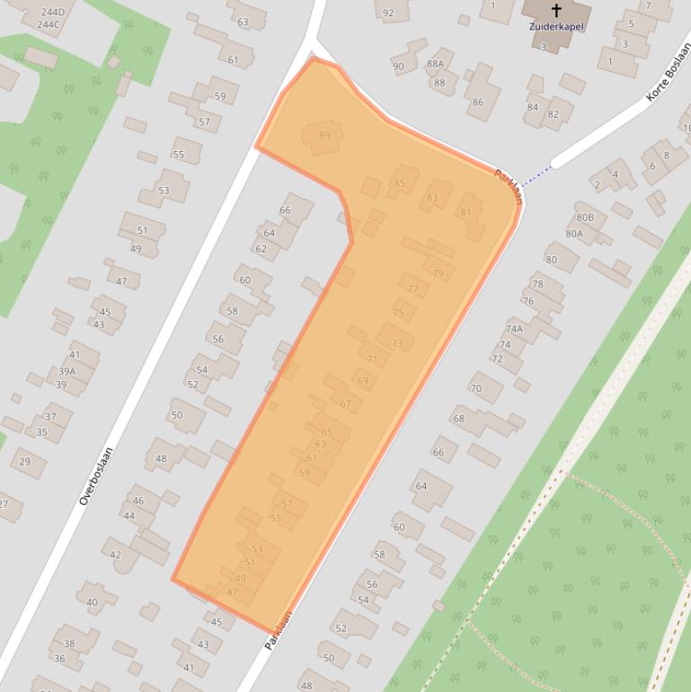 Kaart van postcodegebied 3722BD.