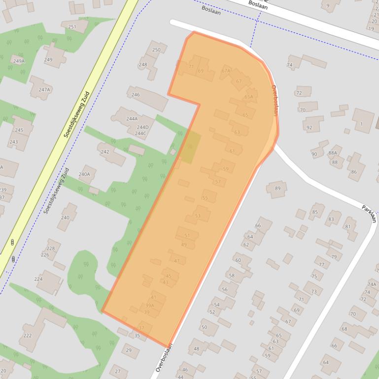 Kaart van postcodegebied 3722BK.