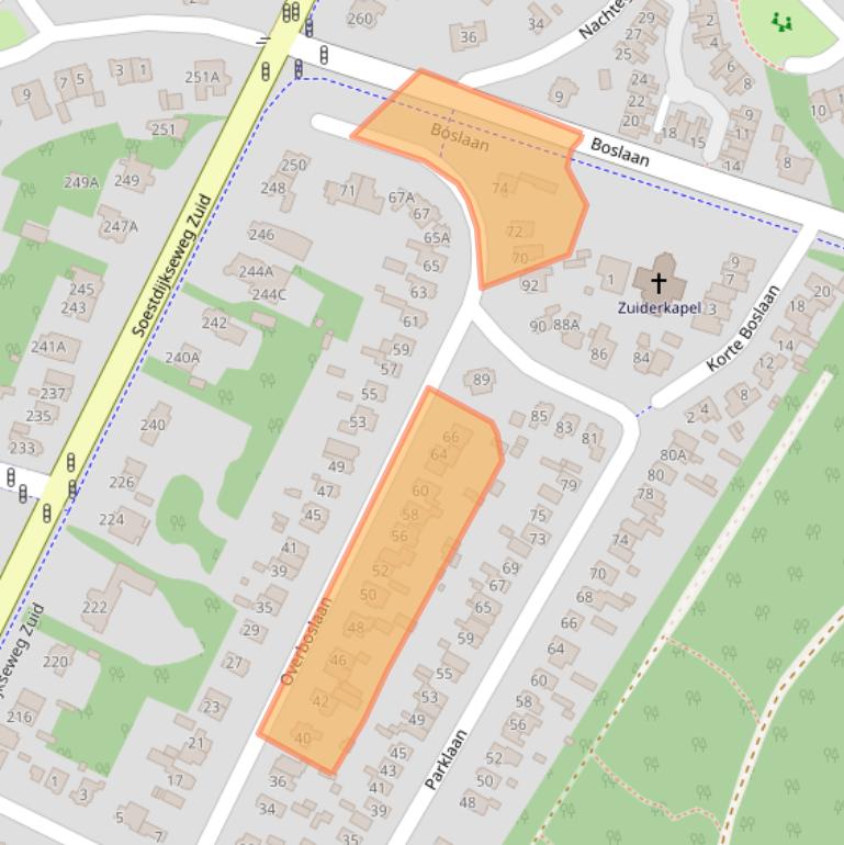 Kaart van postcodegebied 3722BM.