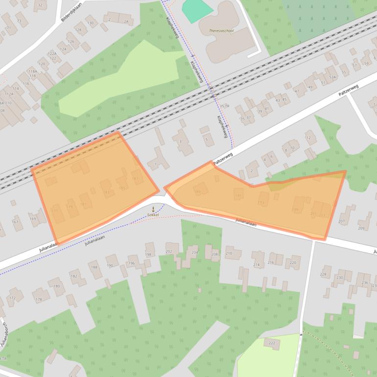 Kaart van postcodegebied 3722GK.