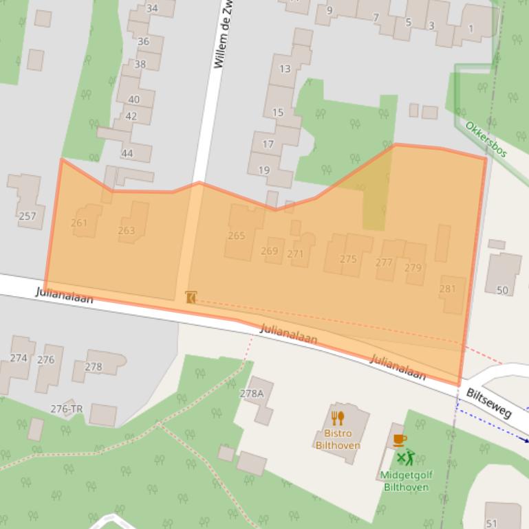 Kaart van postcodegebied 3722GN.