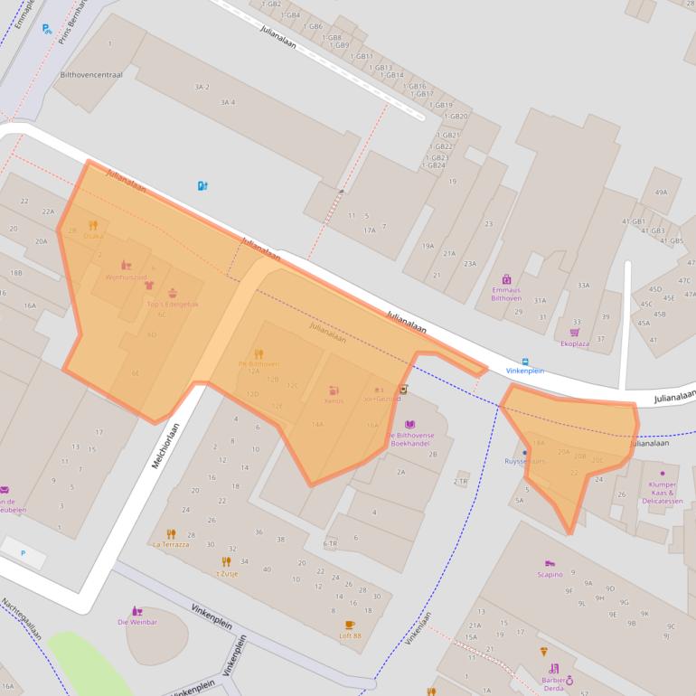 Kaart van postcodegebied 3722GP.