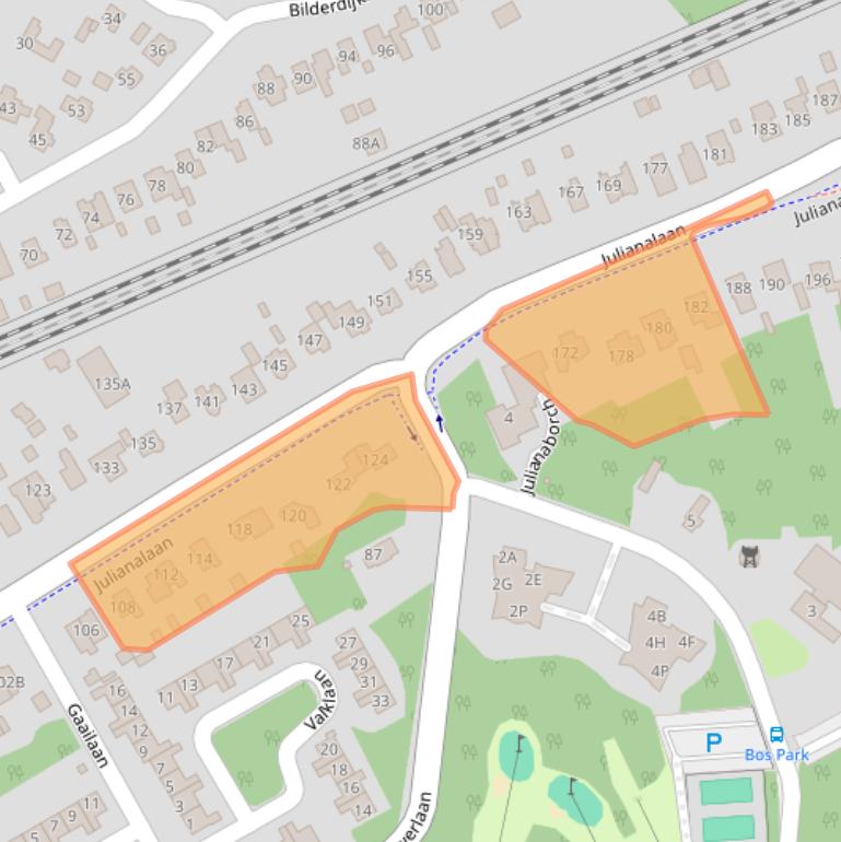 Kaart van postcodegebied 3722GT.