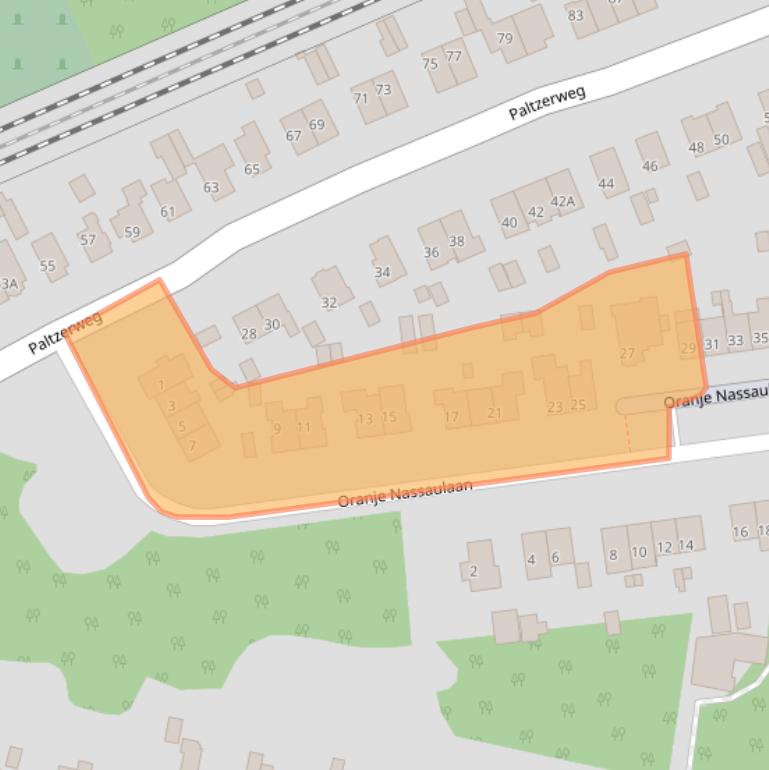 Kaart van postcodegebied 3722JJ.