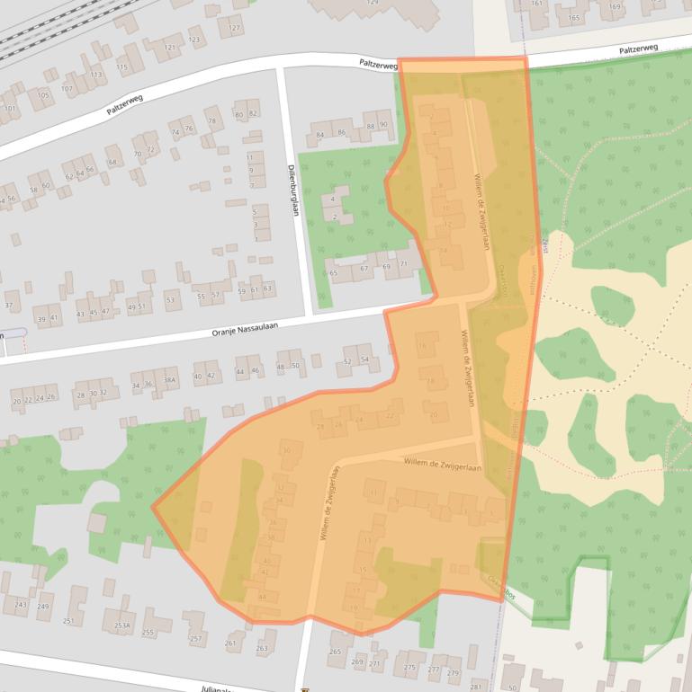 Kaart van postcodegebied 3722JR.
