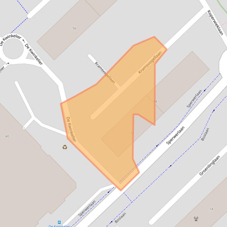 Kaart van postcodegebied 3722ZE.