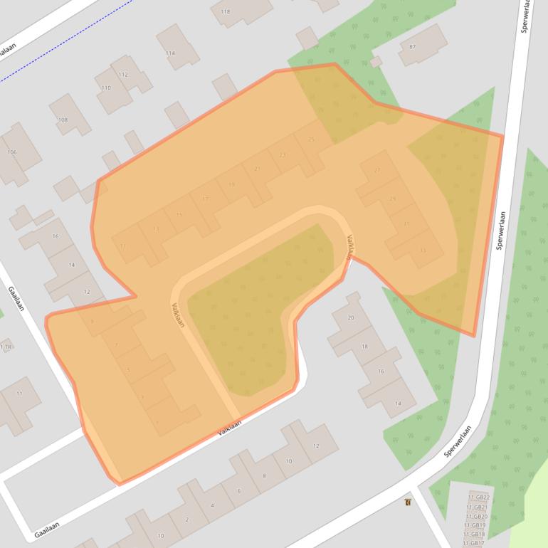 Kaart van postcodegebied 3722ZJ.