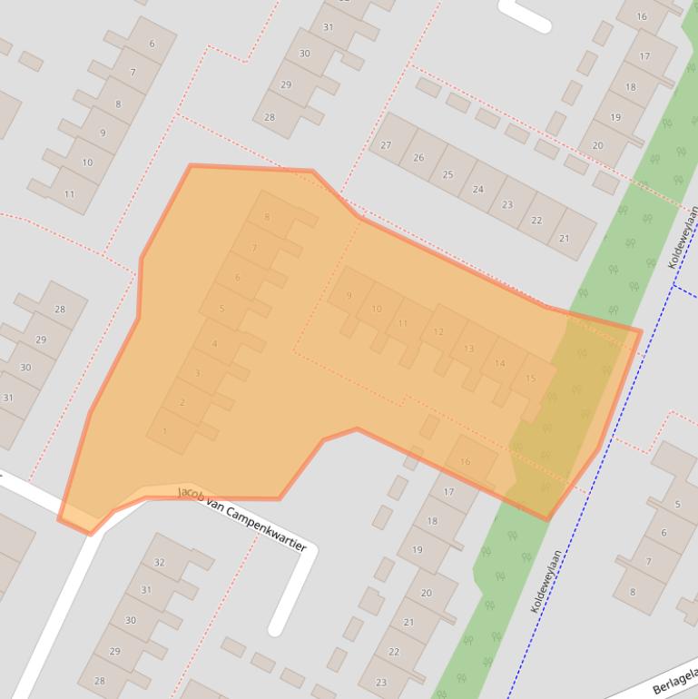 Kaart van postcodegebied 3723AH.