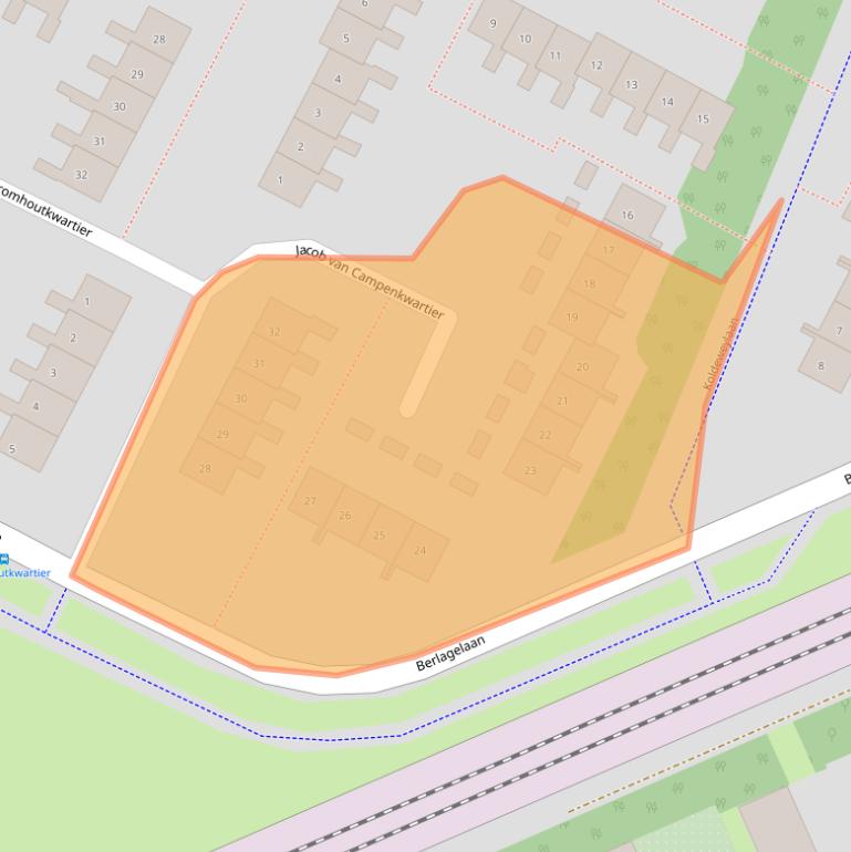 Kaart van postcodegebied 3723AJ.
